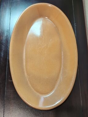 Frankoma Pottery Large Oval TP Platter Serving Tray - Plainsman Brown 17.5"
